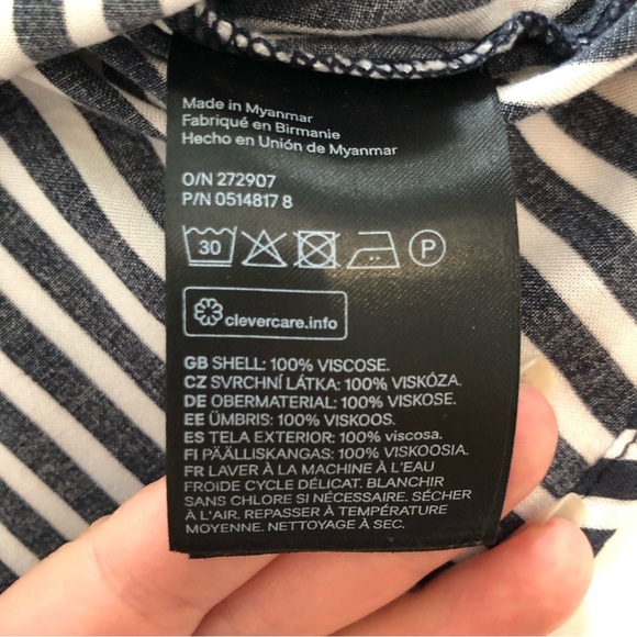 ⭐️2/$20⭐️ H&M Divided navy and white striped tank top - Picture 4 of 5